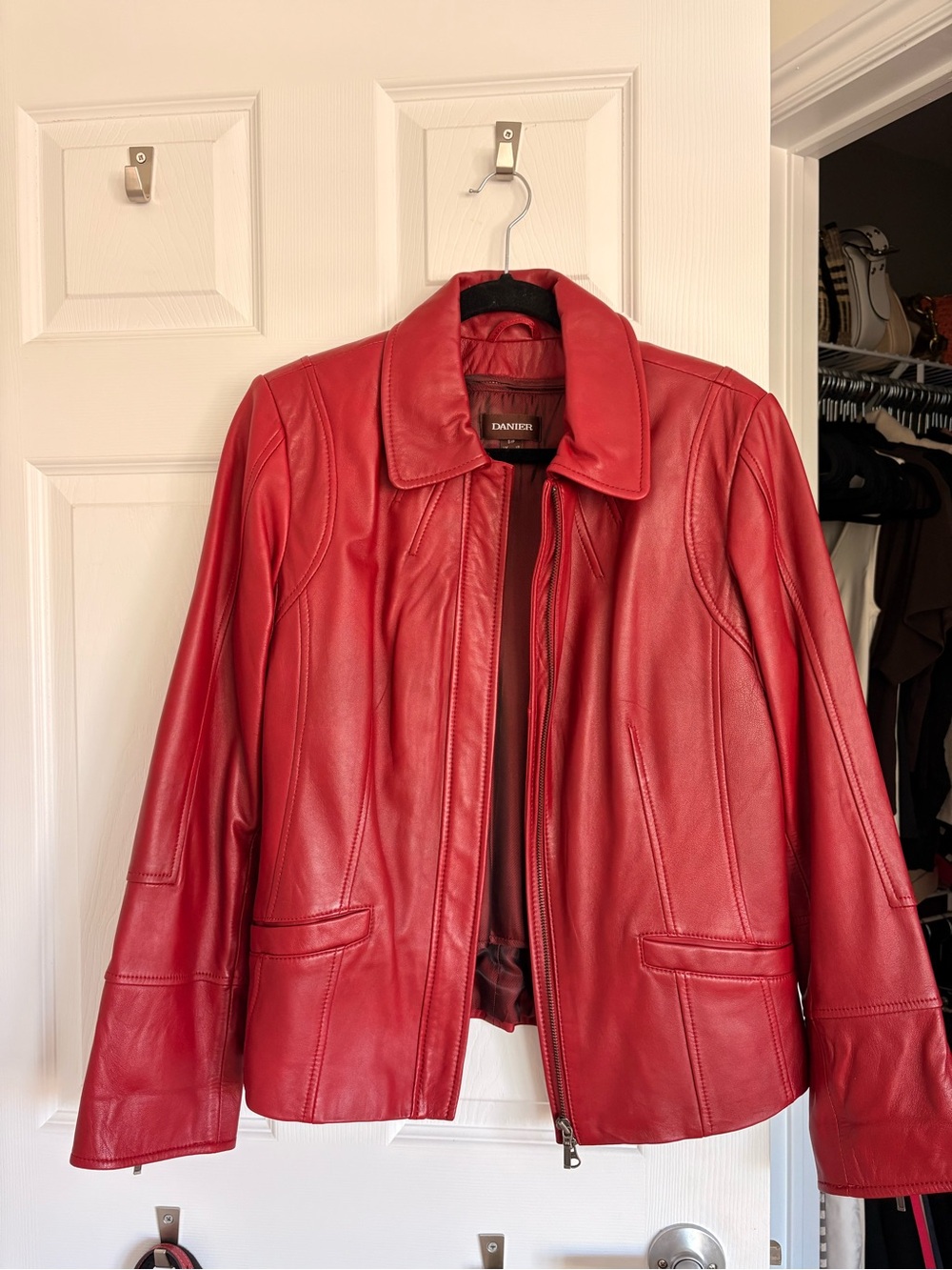 Danier Red Leather Jacket